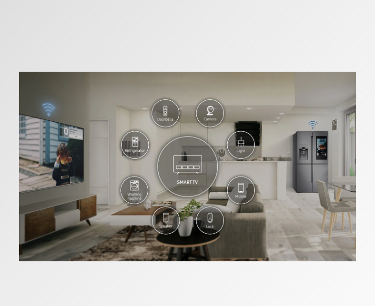 A Samsung QLED TV Showing Smart TV Settings